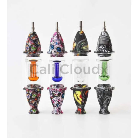 8" Silicone & Glass Tree Nectar Collector- Printed - Cali Cloudx Inc