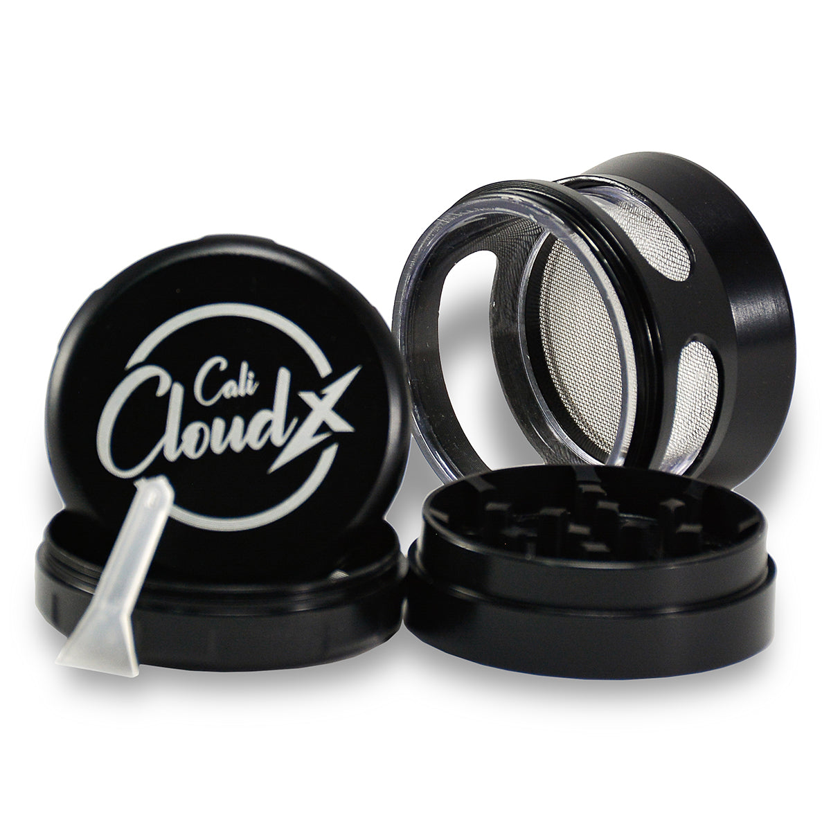 Cali Cloudx See through Glass Light Weight 4 Parts Color Grinder- 50mm